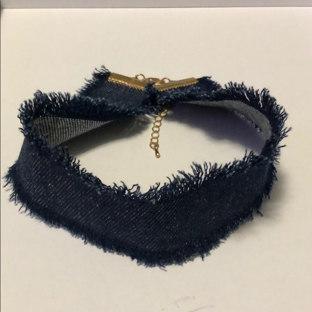 Thick Dark Denim Choker
